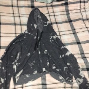 Black and white crop top with hoodie